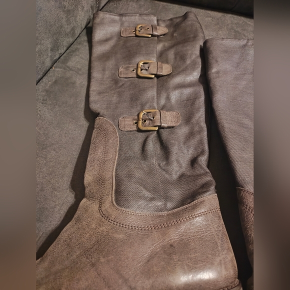 STUART WEITZMAN LUDLOW RIDING LEATHER BROWN BUCKLE BOOTS 10 M Gossip Girl - Picture 7 of 10